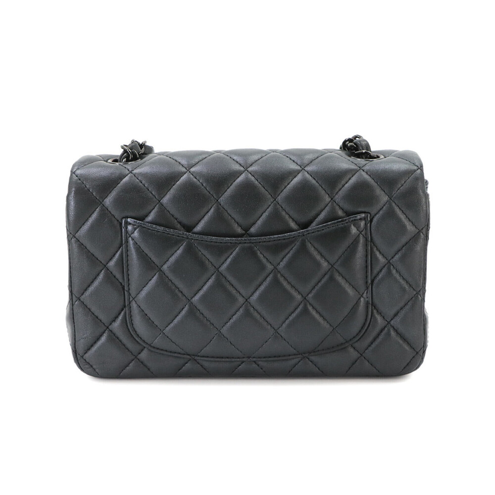 Chanel Mini Matelasse 20 Chain Shoulder Handbag, Leather, Gray, A69900, Black... - Picture 2 of 10